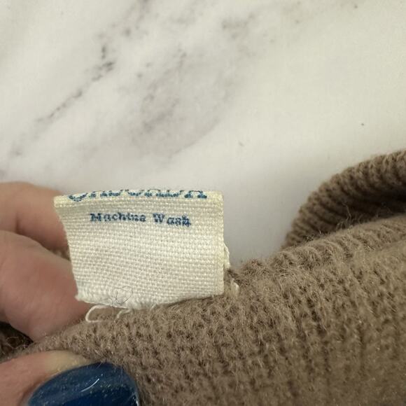 Cascada Womens Vintage 80s Cape Poncho Sweater One Size Taupe Brown Wool - Picture 6 of 10